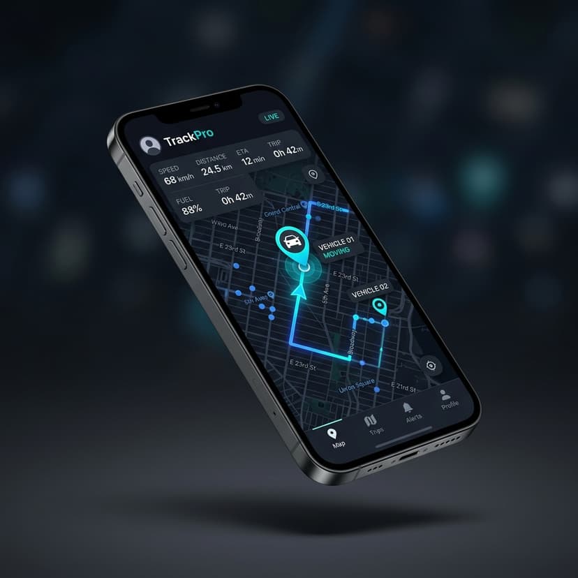 Margo GPS tracking app showing live vehicle positions on map