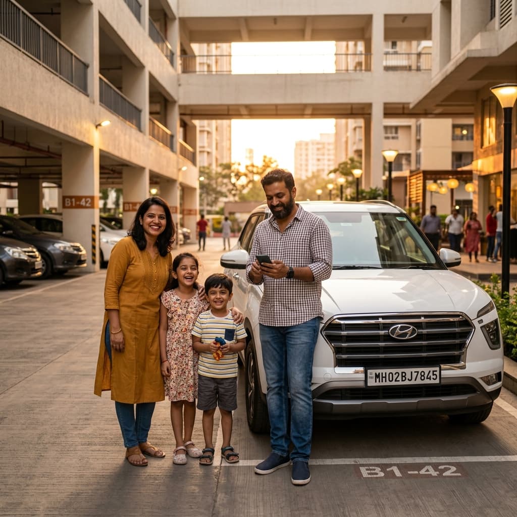 Family with car using Margo GPS for safety