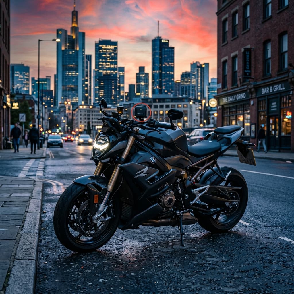 Motorcycle with GPS tracker